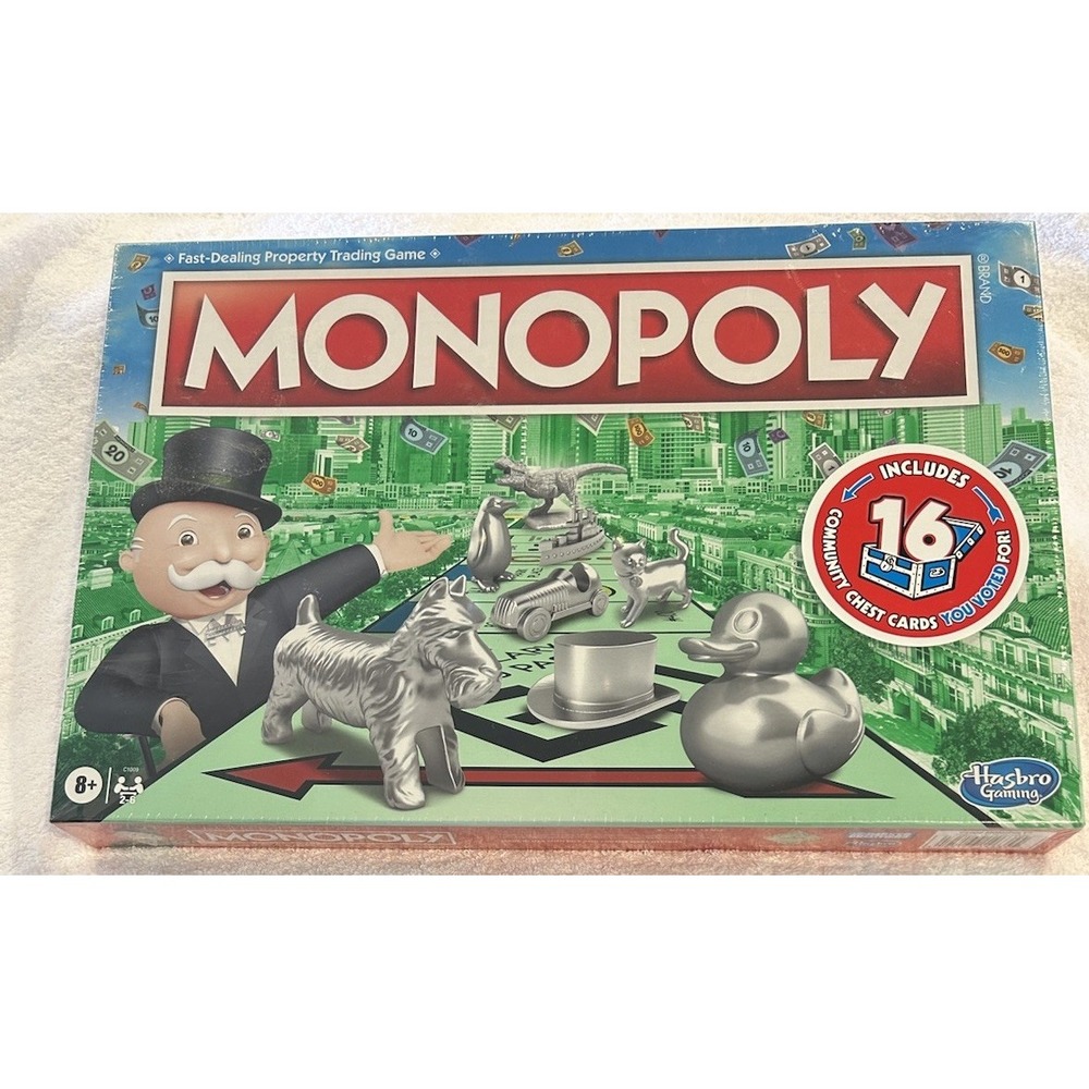 New Monopoly Classic Board Game Hasbro Family Night 2-6 Players Ages 8+ Sealed